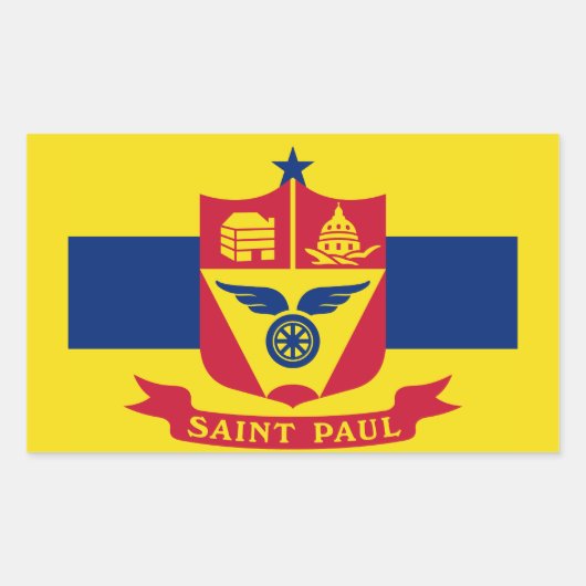 Vlag van St Paul, Minnesota Rechthoekige sticker (Voorkant)