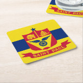 Vlag van St Paul, Minnesota Square Paper Onderzett Kartonnen Onderzetters (Schuin)