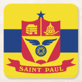 Vlag van St Paul, Minnesota Square Paper Onderzett Kartonnen Onderzetters (Voorkant)