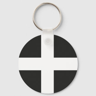 Vlag van St Piran Cornwall Kernow Sleutelhanger