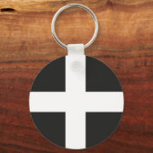 Vlag van St Piran Cornwall Kernow Sleutelhanger (Voorkant)