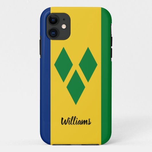 Vlag van St Vincent en de Grenadines Eerste Naam T Case-Mate iPhone Case (Achterkant)