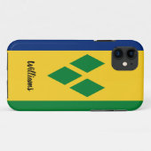 Vlag van St Vincent en de Grenadines Eerste Naam T Case-Mate iPhone Case (Achterkant (horizontaal))