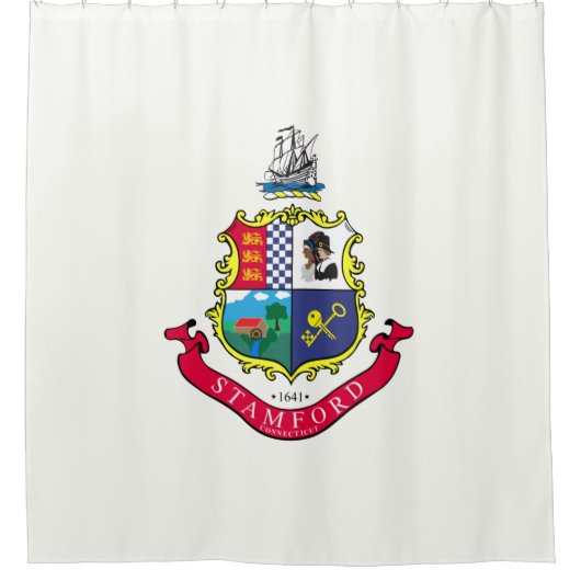 Vlag van Stamford (Connecticut) Douchegordijn (Voorkant)