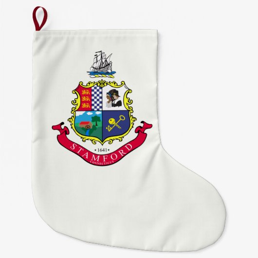Vlag van Stamford (Connecticut) Grote Kerstsok (Voorkant)