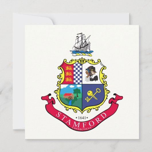 Vlag van Stamford (Connecticut) Kaart (Voorkant)