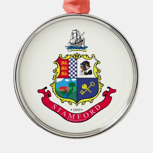 Vlag van Stamford (Connecticut) Metalen Ornament (Voorkant)
