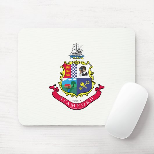 Vlag van Stamford (Connecticut) Muismat (Met muis)
