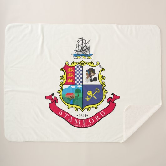 Vlag van Stamford (Connecticut) Sherpa Deken (Voorkant (horizontaal))
