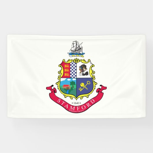Vlag van Stamford (Connecticut) Spandoek (Horizontaal)