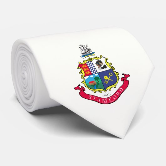 Vlag van Stamford (Connecticut) Stropdas (Opgerold)