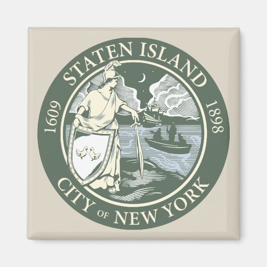 Vlag van Staten Island (Borough of New York City) Magneet (Voorkant)