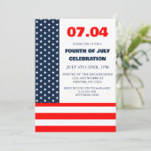 vlag van sterren en strips op 4 juli kaart (Staand voorkant)