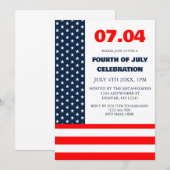 vlag van sterren en strips op 4 juli kaart (Voorkant / Achterkant)