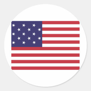 Vlag van stervormige banner uit de Verenigde State Ronde Sticker