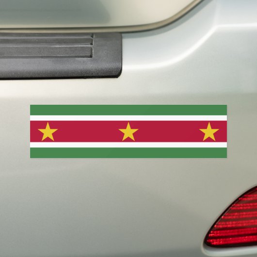 Vlag van Suriname Bumpersticker (Op auto)
