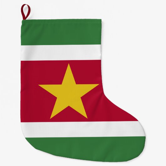 Vlag van Suriname Grote Kerstsok (Voorkant)