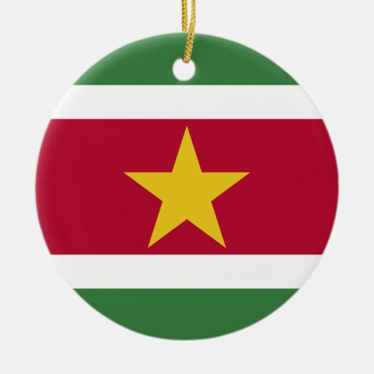 Vlag van Suriname Keramisch Ornament (Voorkant)