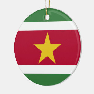 Vlag van Suriname Keramisch Ornament