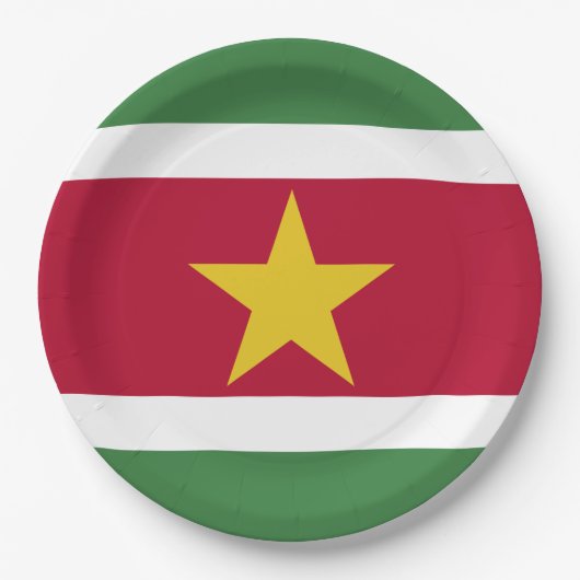 Vlag van Suriname Papieren Bordje (Voorkant)