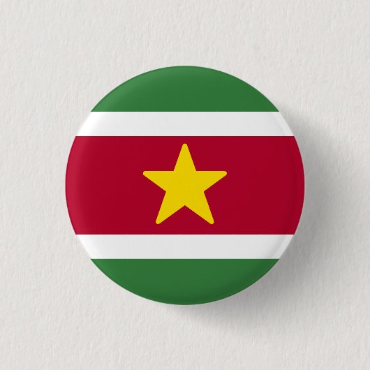 Vlag van Suriname Ronde Button 3,2 Cm (Voorkant)