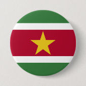 Vlag van Suriname Ronde Button 7,6 Cm (Voorkant)