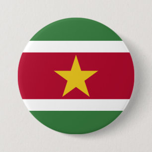 Vlag van Suriname Ronde Button 7,6 Cm