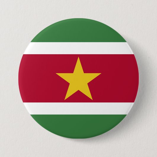 Vlag van Suriname Ronde Button 7,6 Cm (Voorkant)