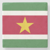 Vlag van Suriname Stenen Onderzetter (Voorkant)