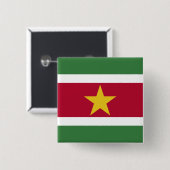 Vlag van Suriname Vierkante Button 5,1 Cm (Voorkant /achterkant)