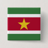 Vlag van Suriname Vierkante Button 5,1 Cm (Voorkant)