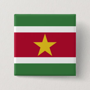 Vlag van Suriname Vierkante Button 5,1 Cm