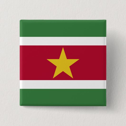 Vlag van Suriname Vierkante Button 5,1 Cm (Voorkant)