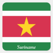 Vlag van Suriname Vierkante Sticker (Voorkant)