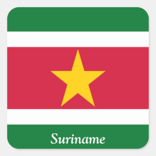 Vlag van Suriname Vierkante Sticker