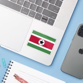 Vlag van Suriname (voorstel 3) Sticker (Laptop met iPhone)