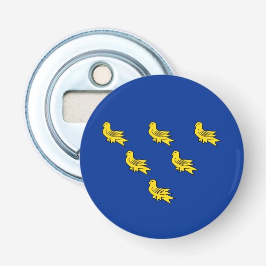 Vlag van Sussex Flesopener Button Flesopener (Voorkant)
