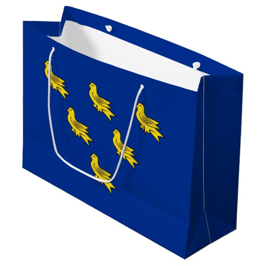 Vlag van Sussex Large Gift Bag Groot Cadeauzakje (Voorkant Gekanteld)