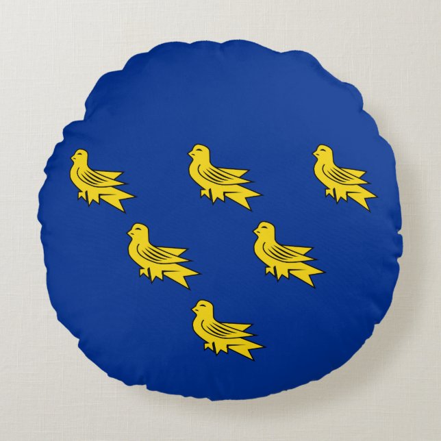 Vlag van Sussex Round Pillow Rond Kussen (Voorkant)
