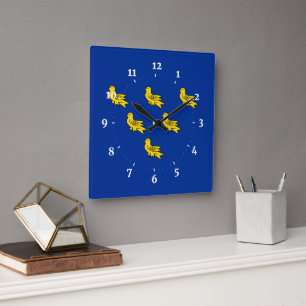 Vlag van Sussex Square Wall Clock Vierkante Klok