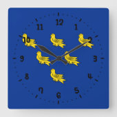 Vlag van Sussex Square Wall Clock Vierkante Klok (Voorkant)