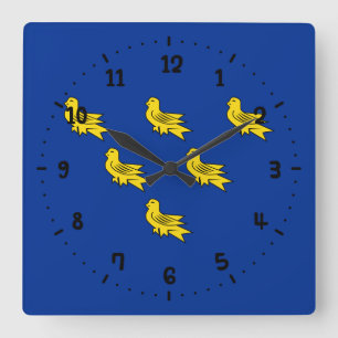 Vlag van Sussex Square Wall Clock Vierkante Klok