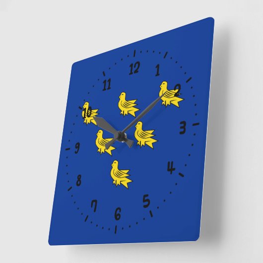 Vlag van Sussex Square Wall Clock Vierkante Klok (Hoek)
