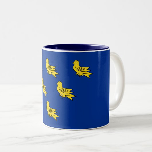 Vlag van Sussex Two-Tone Coffee Mok (Voorkant rechts)