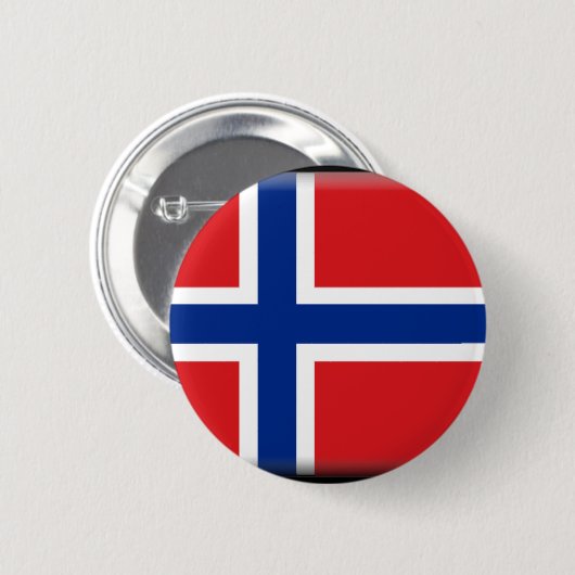 Vlag van Svalbard (Noorwegen) Ronde Button 5,7 Cm (Voorkant /achterkant)