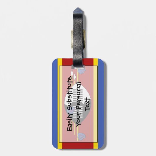 Vlag van Swaziland Easy ID Personal Bagagelabel (Achterkant verticaal)