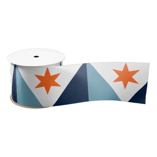 Vlag van Syracuse, New York Satijnen Lint (Spoel)