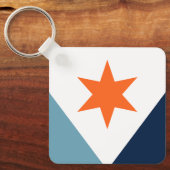 Vlag van Syracuse, New York Sleutelhanger (Voorkant)