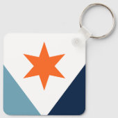 Vlag van Syracuse, New York Sleutelhanger (Achterkant)