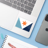 Vlag van Syracuse, New York Sticker (Laptop met iPhone)